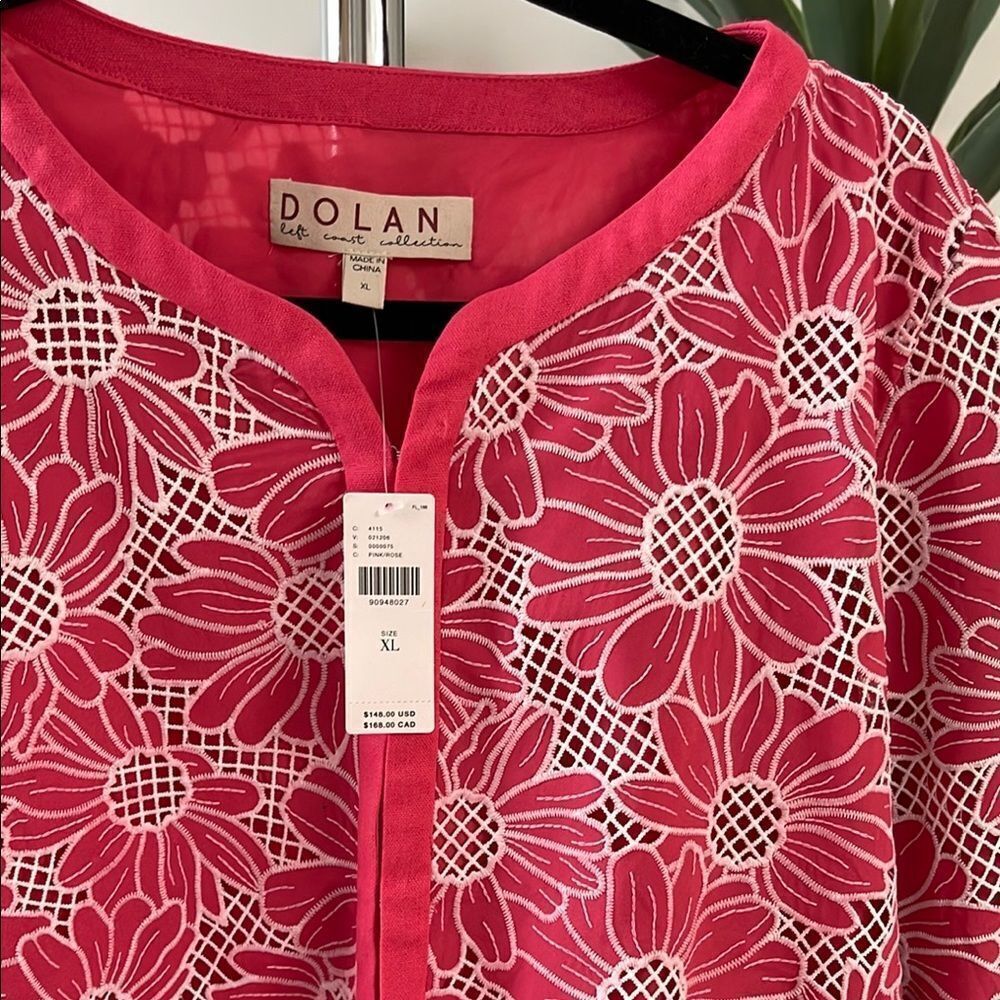 Anthropologie Pink and White Floral Suit Jacket - Picture 5 of 11